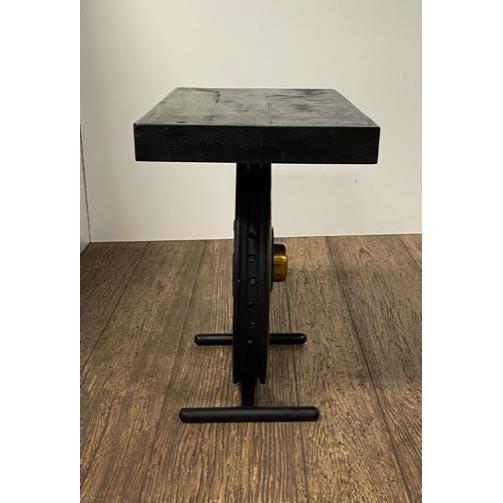Black and Gold Wheel Accent Table - 388285. Picture 3