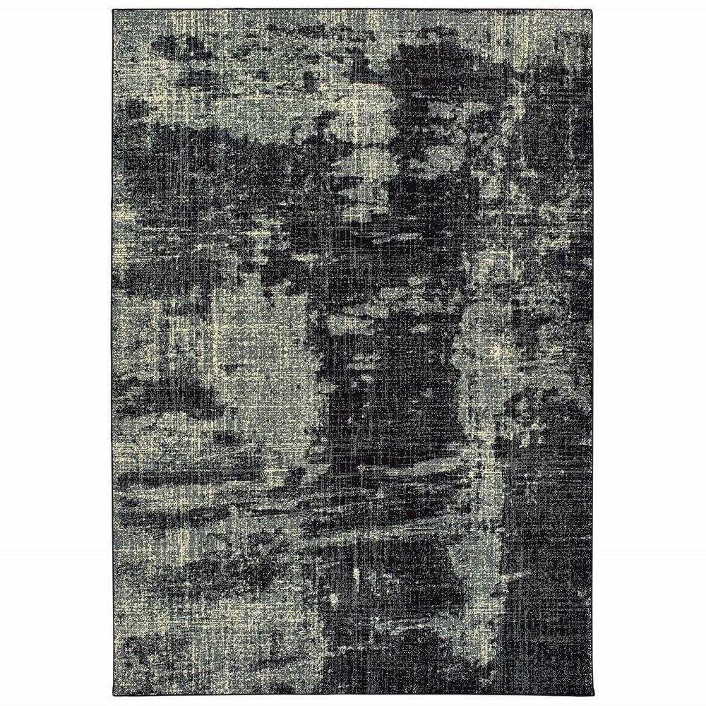 3' x 6' Black Ivory Machine Woven Abstract Indoor Area Rug - 388406. The main picture.