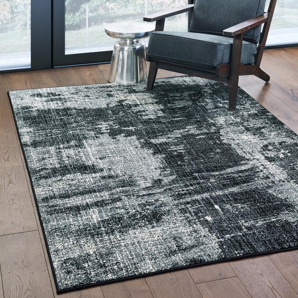 3' x 6' Black Ivory Machine Woven Abstract Indoor Area Rug - 388406. Picture 3