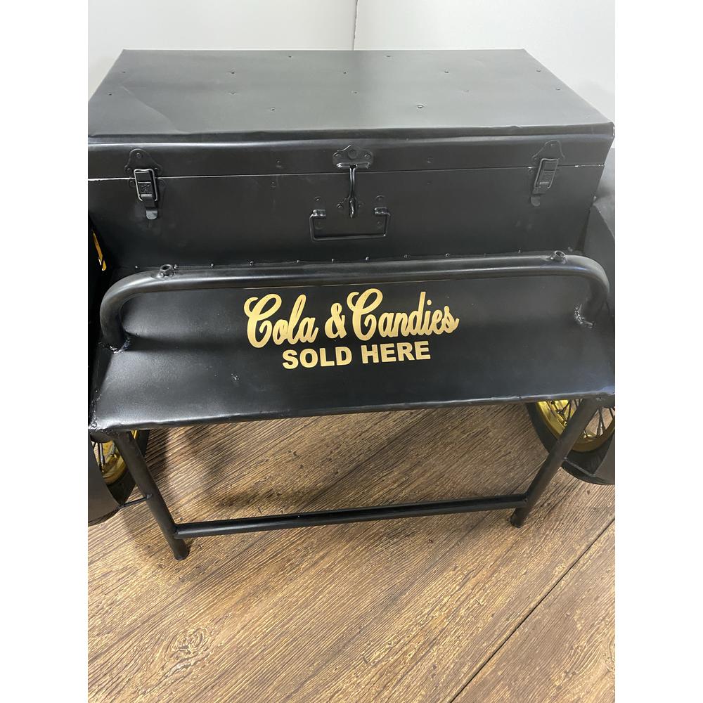 Black Old Time Delivery Box Table with Storage - 388442. Picture 1