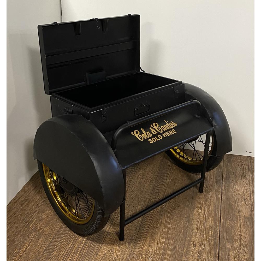 Black Old Time Delivery Box Table with Storage - 388442. Picture 2