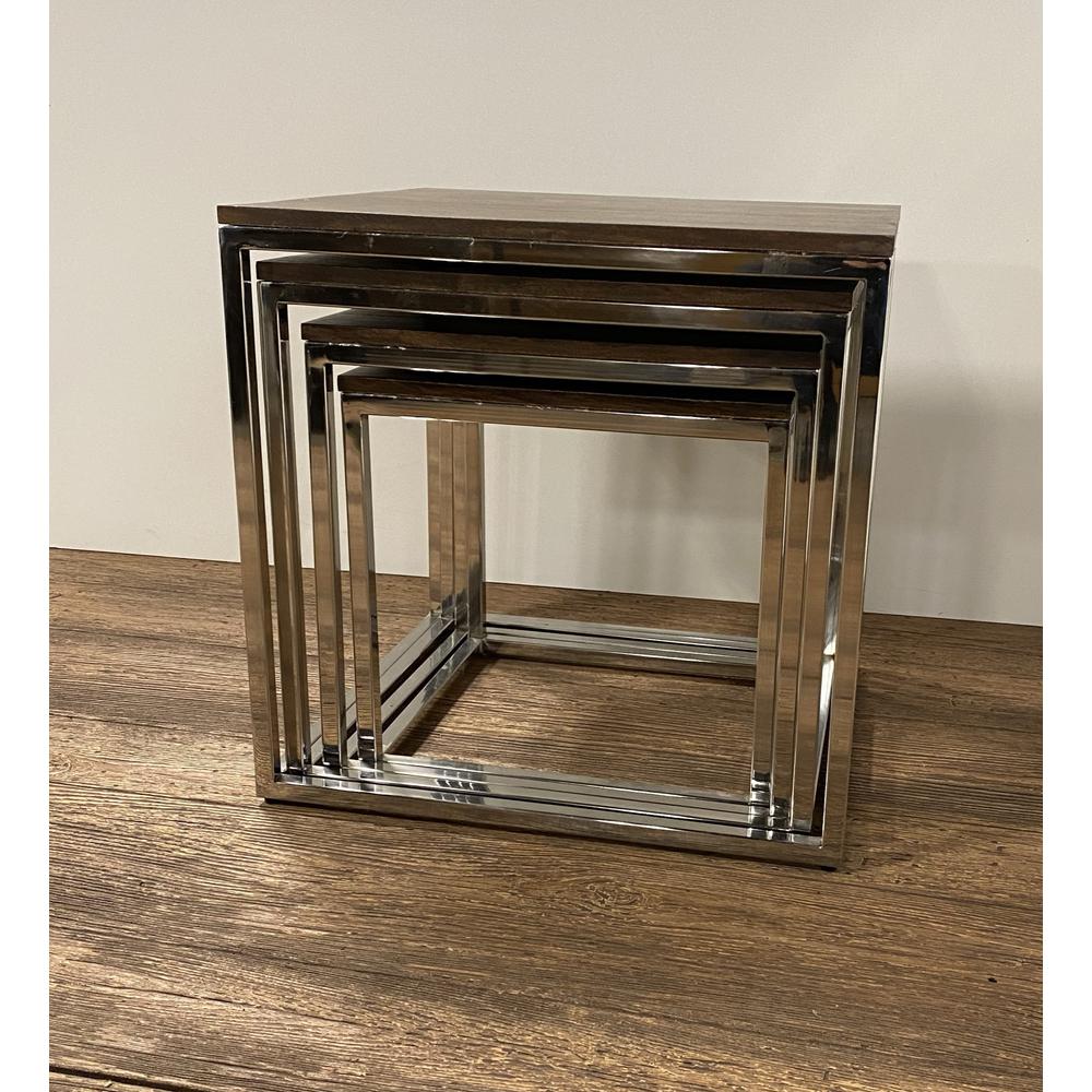 Set of 4 Modern Rustic Nesting Accent Tables - 388481. Picture 1