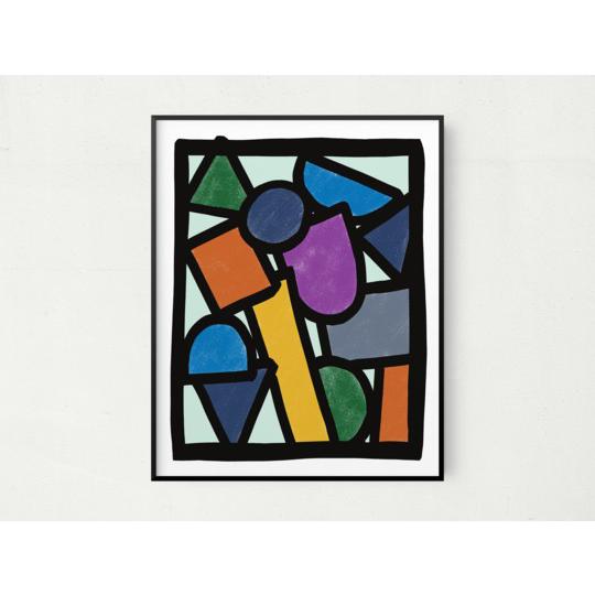 8" x 10" Contemporary Elementary Abstract Wall Art - 388519. The main picture.