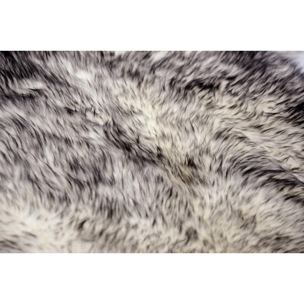 3' x 5' Gray Ombre Natural Sheepskin Area Rug GRADIENT GREY. Picture 2