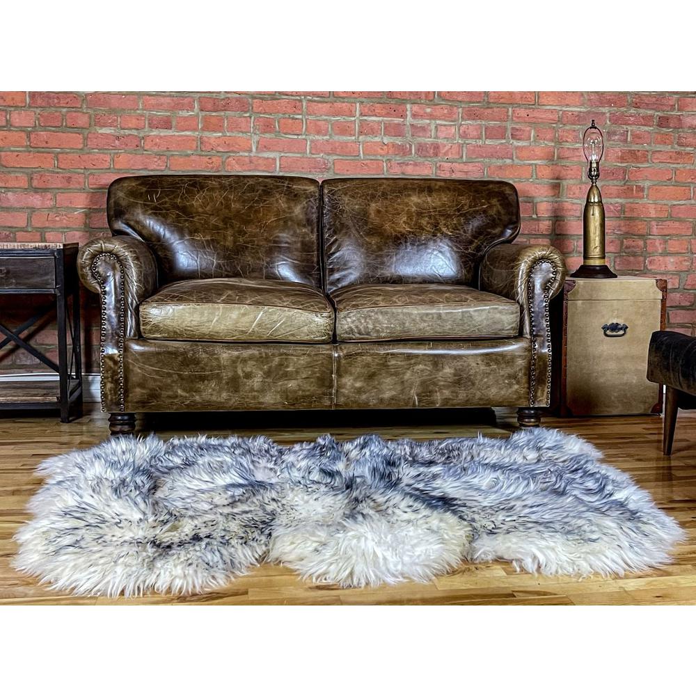 3' x 5' Gray Ombre Natural Sheepskin Area Rug GRADIENT GREY. Picture 3