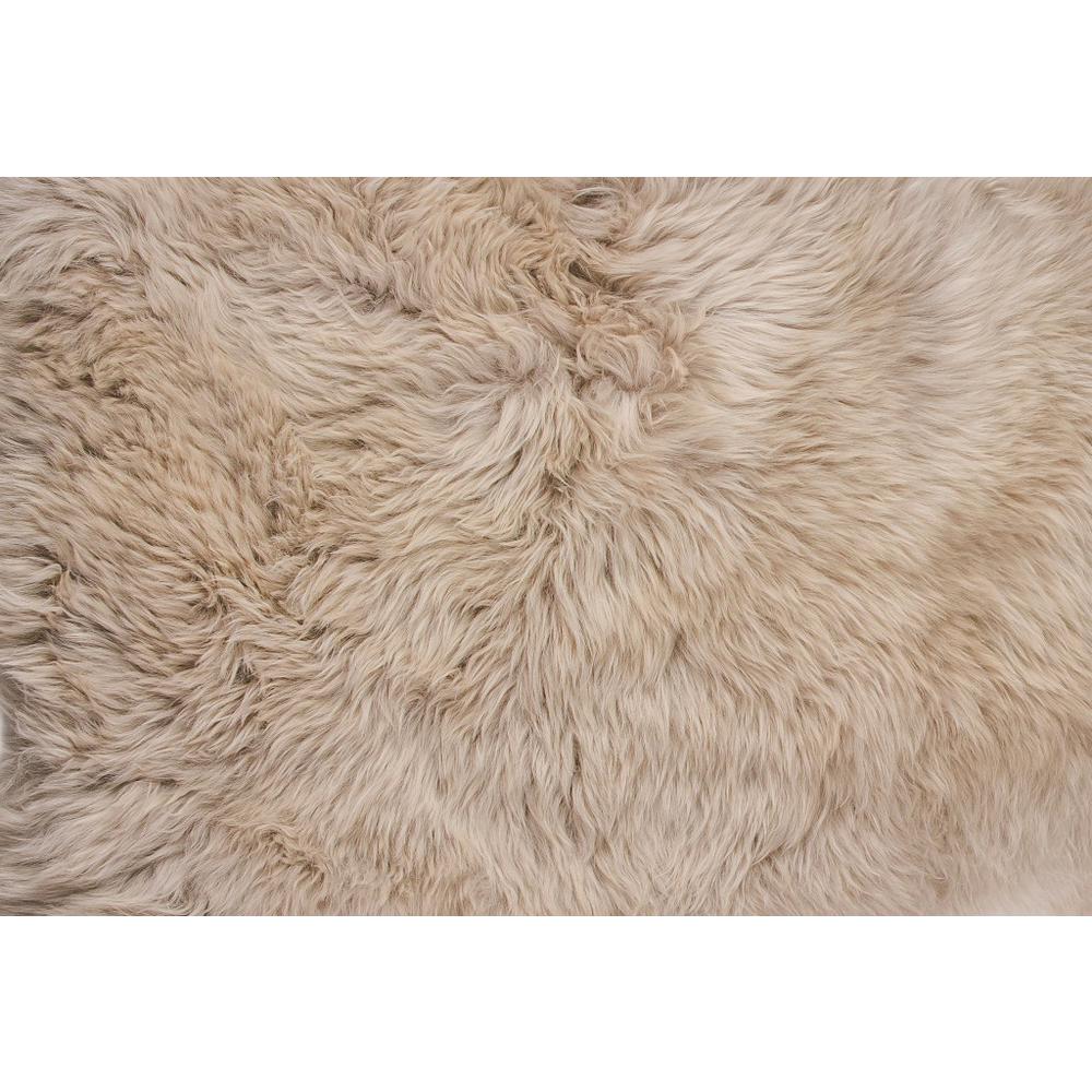 3' x 5' Taupe Natural Sheepskin Area Rug TAUPE. Picture 2