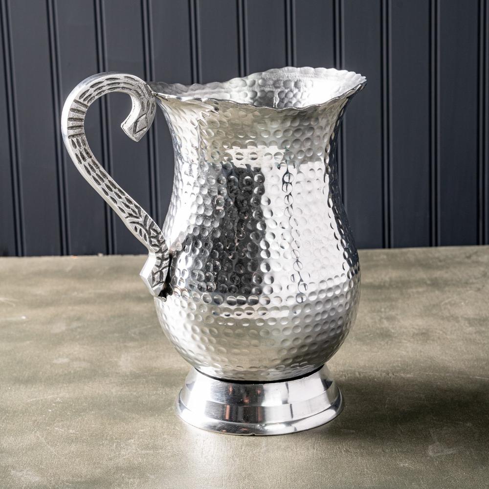 Hand Hammered Stainless Steel Pitcher silver. The main picture.