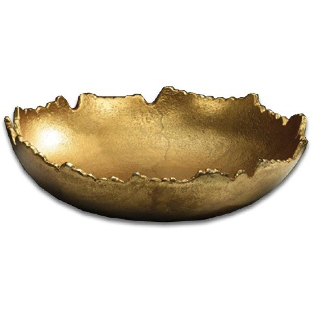 Golden Abstract Torn Texture Serving Bowl silver. Picture 1