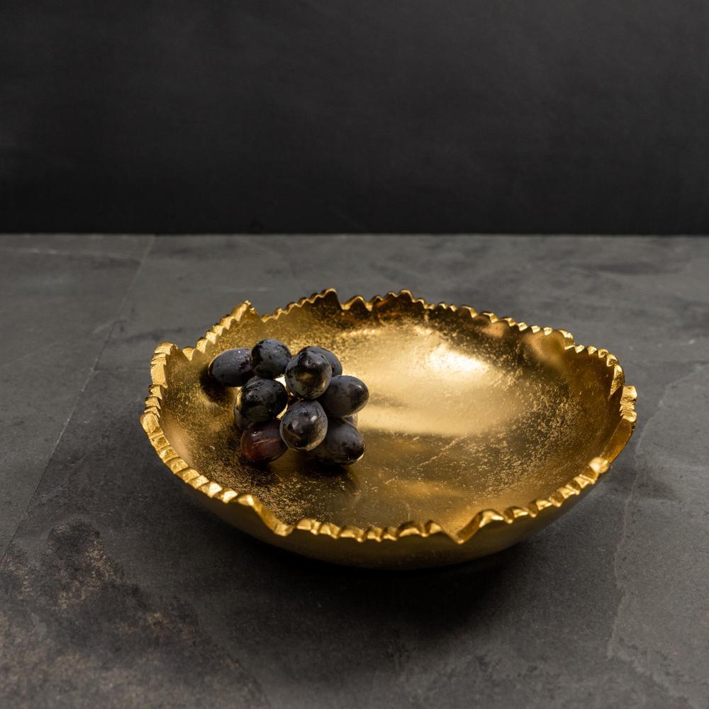 Golden Abstract Torn Texture Serving Bowl silver. Picture 2