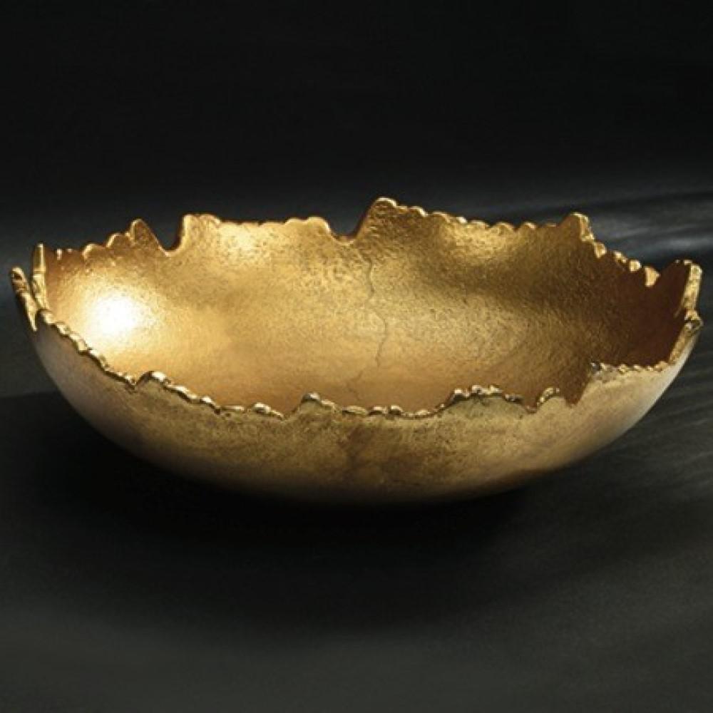 Golden Abstract Torn Texture Serving Bowl silver. Picture 3