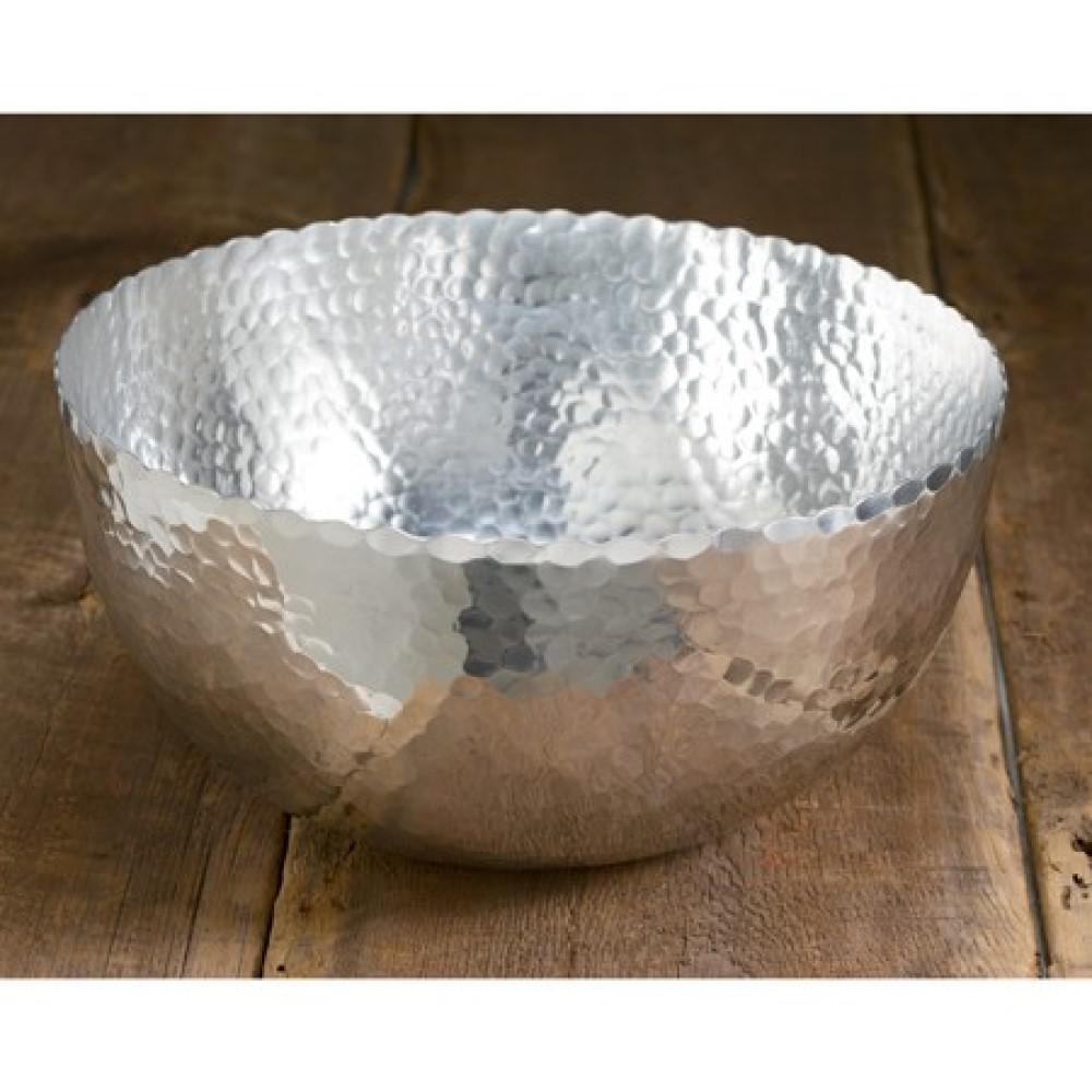 Round Scallop Edged Hammered Bowl silver. Picture 2