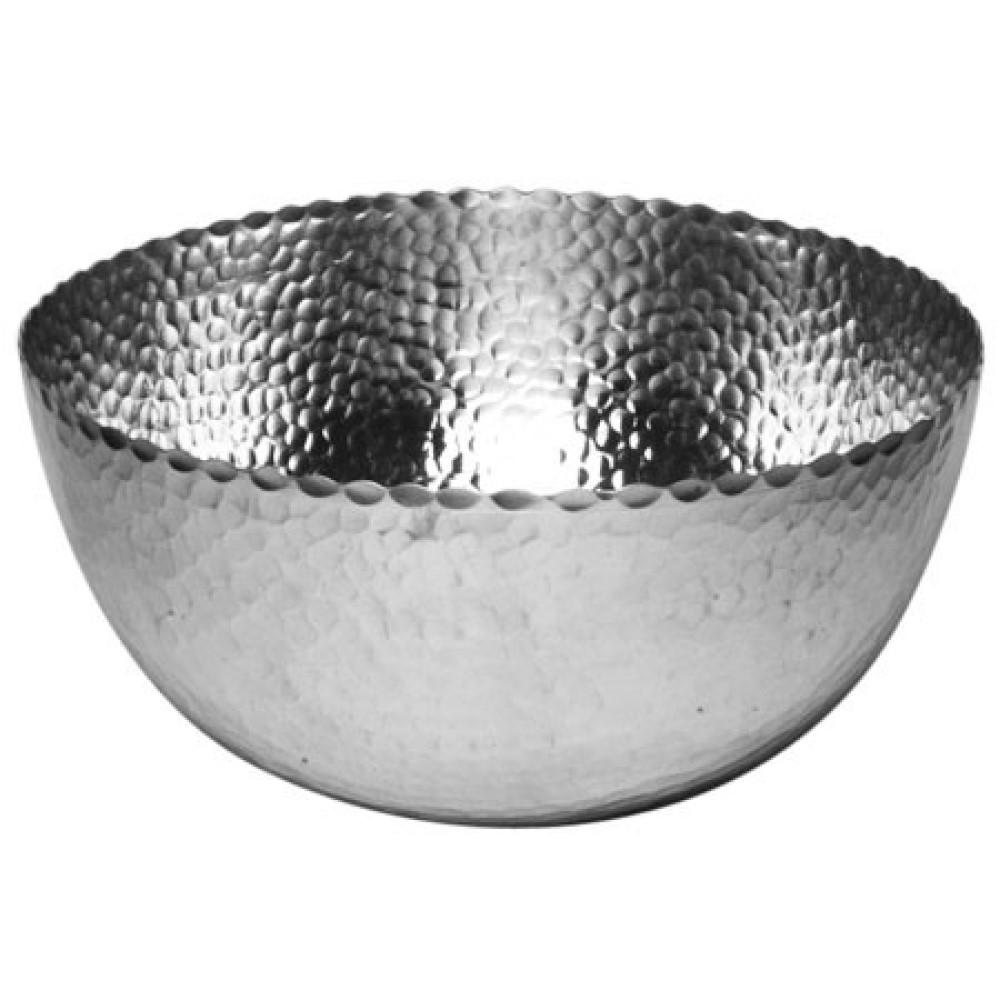 Round Scallop Edged Hammered Bowl silver. Picture 3
