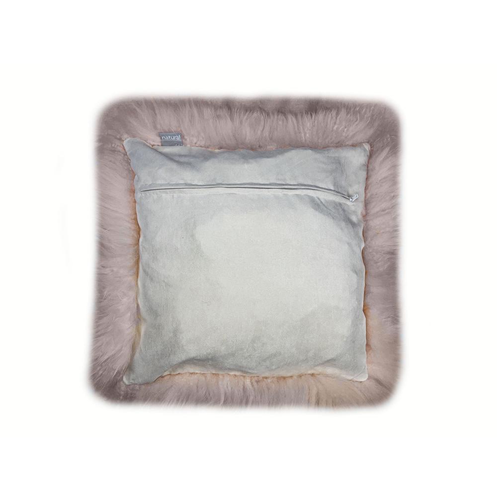 Blush Natural Sheepskin Square Pillow BLUSH. Picture 2
