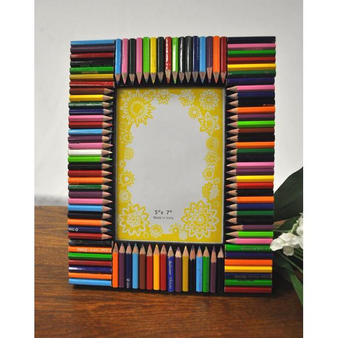 5" x 7" Colorful Pencil Bordered Photo Frame Multicolor. Picture 2