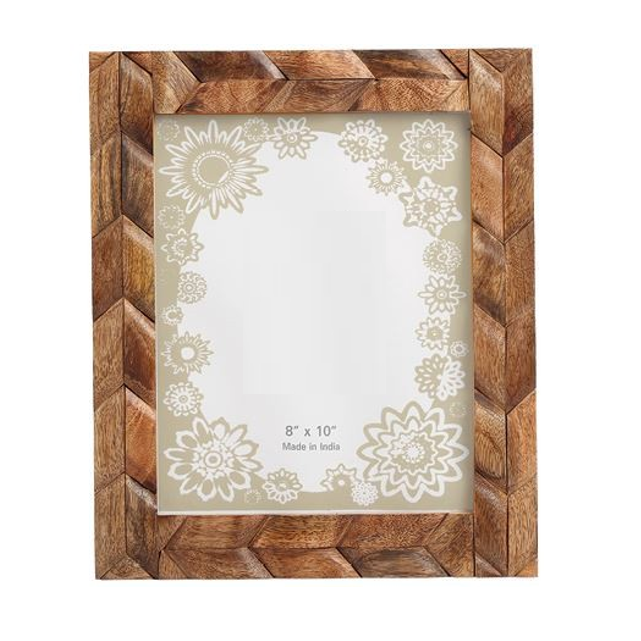 8" x 10" Brown Distressed Wooden Photo Frame Brown. Picture 2