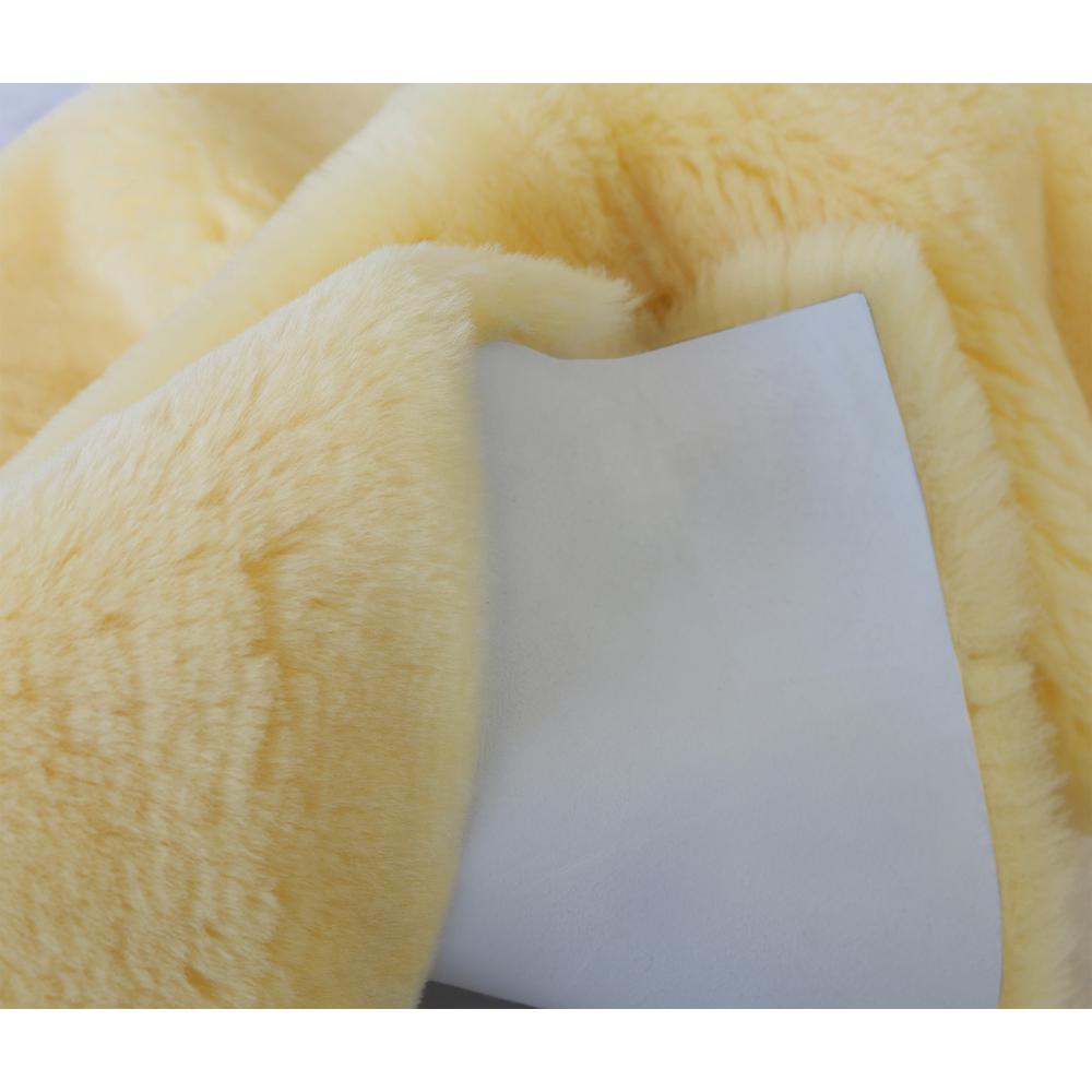 2' X 6' Green Natural off white Medical Grade Double Sheepskin Throw Blanket Emerald. Picture 4
