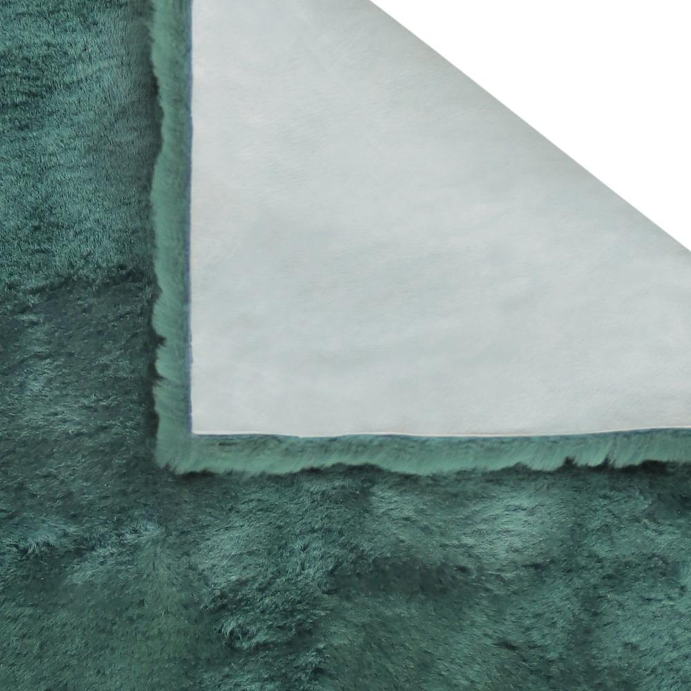 2' X 5' Green Natural off white Medical Grade Double Sheepskin Throw Blanket Emerald. Picture 4