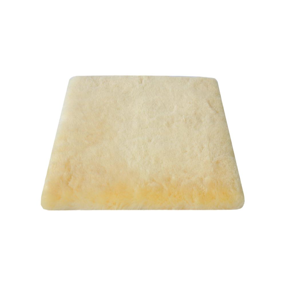 17" Square Natural off white Medical Grade Sheepskin Chair Pad NATURAL. Picture 3