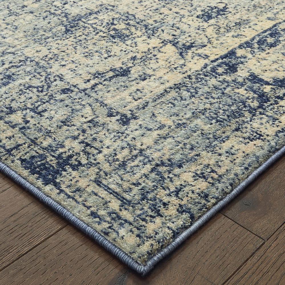7’x10’ Ivory and Blue Oriental Area Rug - 388719. Picture 2