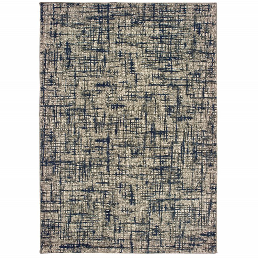 4’x6’ Gray and Navy Abstract Area Rug - 388757. Picture 1