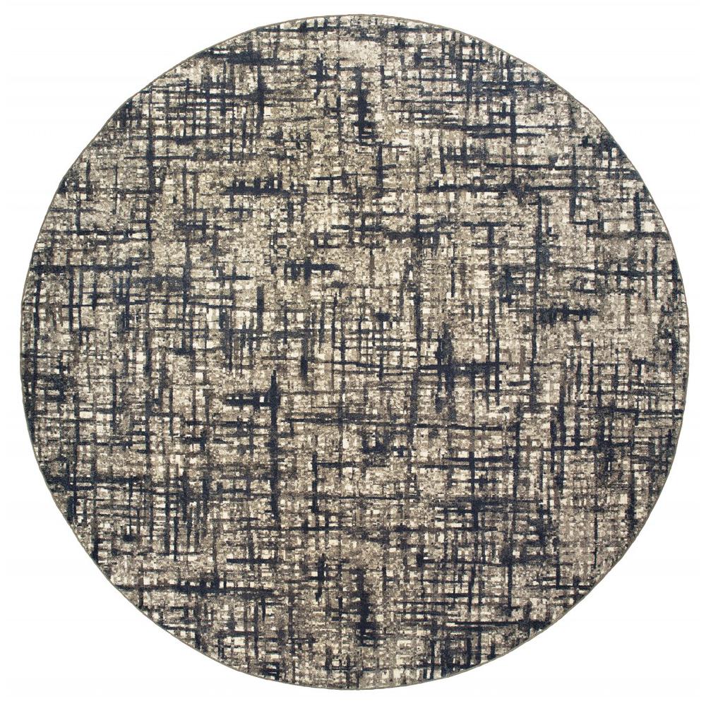 4’x6’ Gray and Navy Abstract Area Rug - 388757. Picture 2