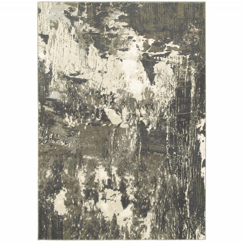4’x6’ Gray and Ivory Abstract Area Rug - 388795. Picture 1