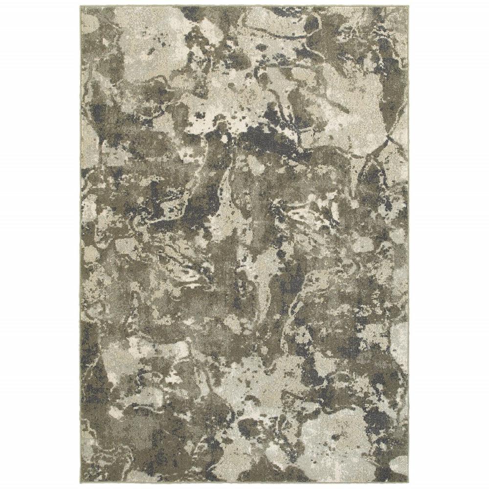 4’x6’ Gray and Ivory Abstract Spatter Area Rug - 388801. Picture 1