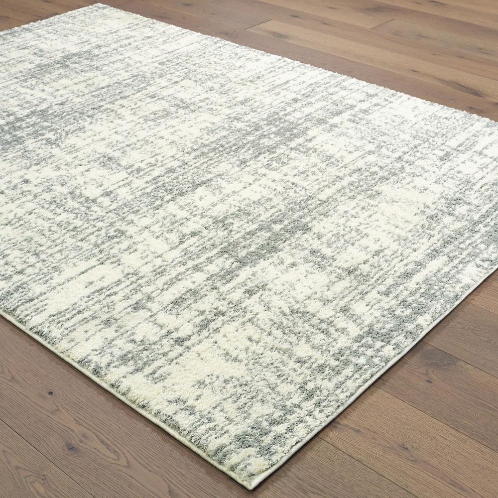 4’x6’ Ivory and Gray Abstract Strokes Area Rug - 388851. Picture 3