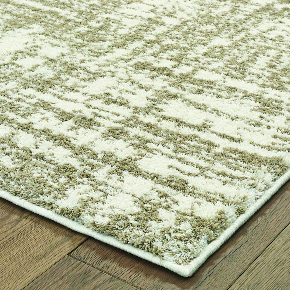 7’x10’ Ivory and Gray Abstract Strokes Area Rug - 388859. Picture 2
