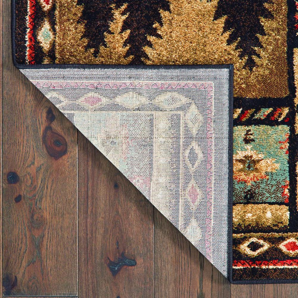 2’x8’ Black and Brown Nature Lodge Runner Rug - 388862. Picture 3