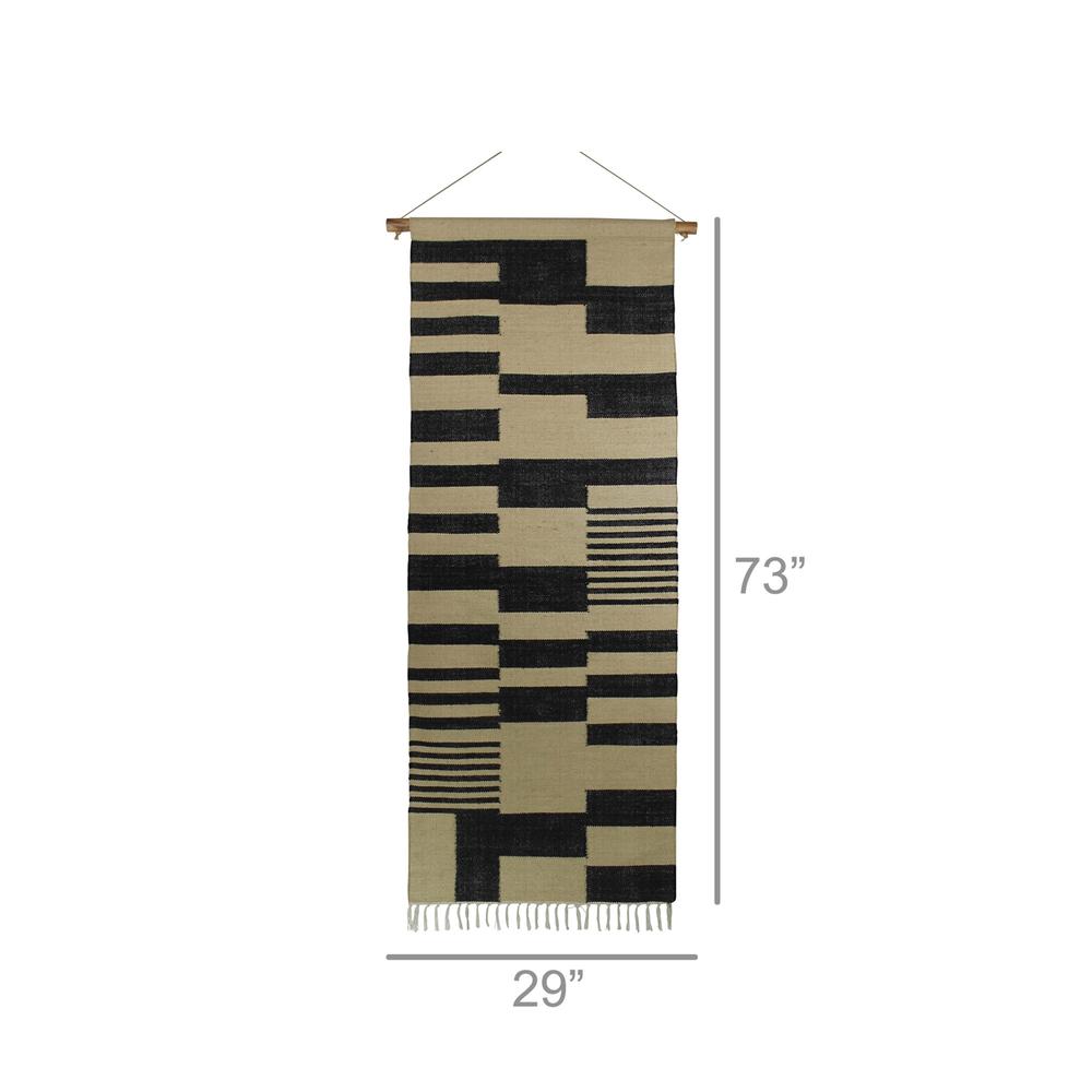 Black and Beige Jute Wall Hanging - 388888. Picture 2