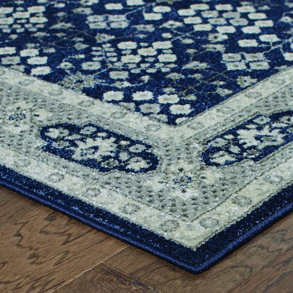 2’x3’ Navy and Gray Floral Ditsy Scatter Rug - 388932. Picture 2