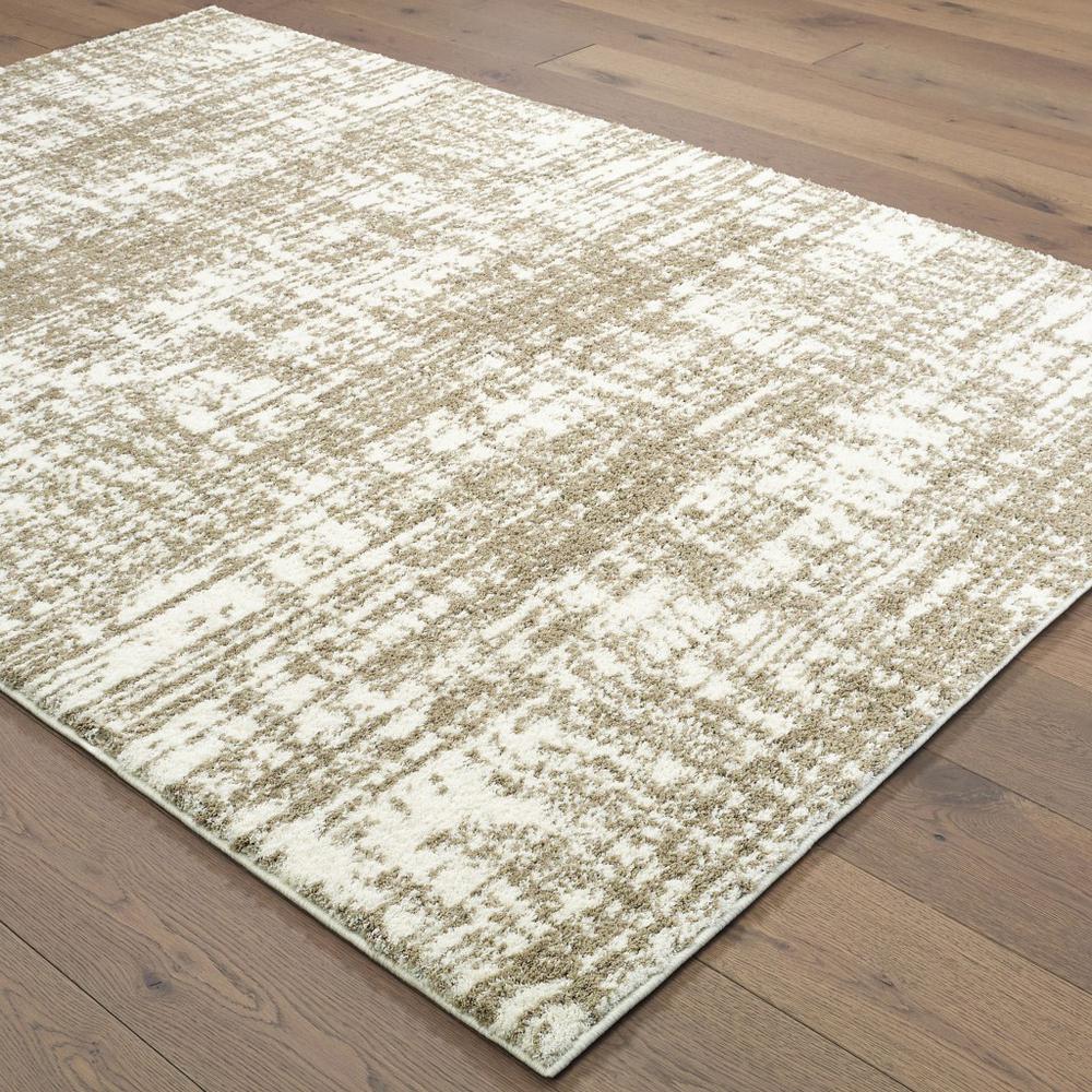 2’x3’ Ivory and Gray Abstract Strokes Scatter Rug - 388940. Picture 3