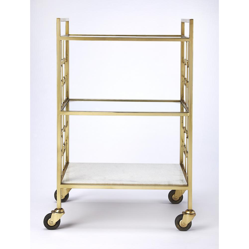 Polished Gold Bar Cart Gold. Picture 2