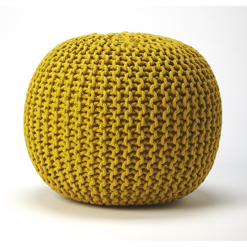 Cool Golden Mustard Pouf Ottoman Gold. Picture 2