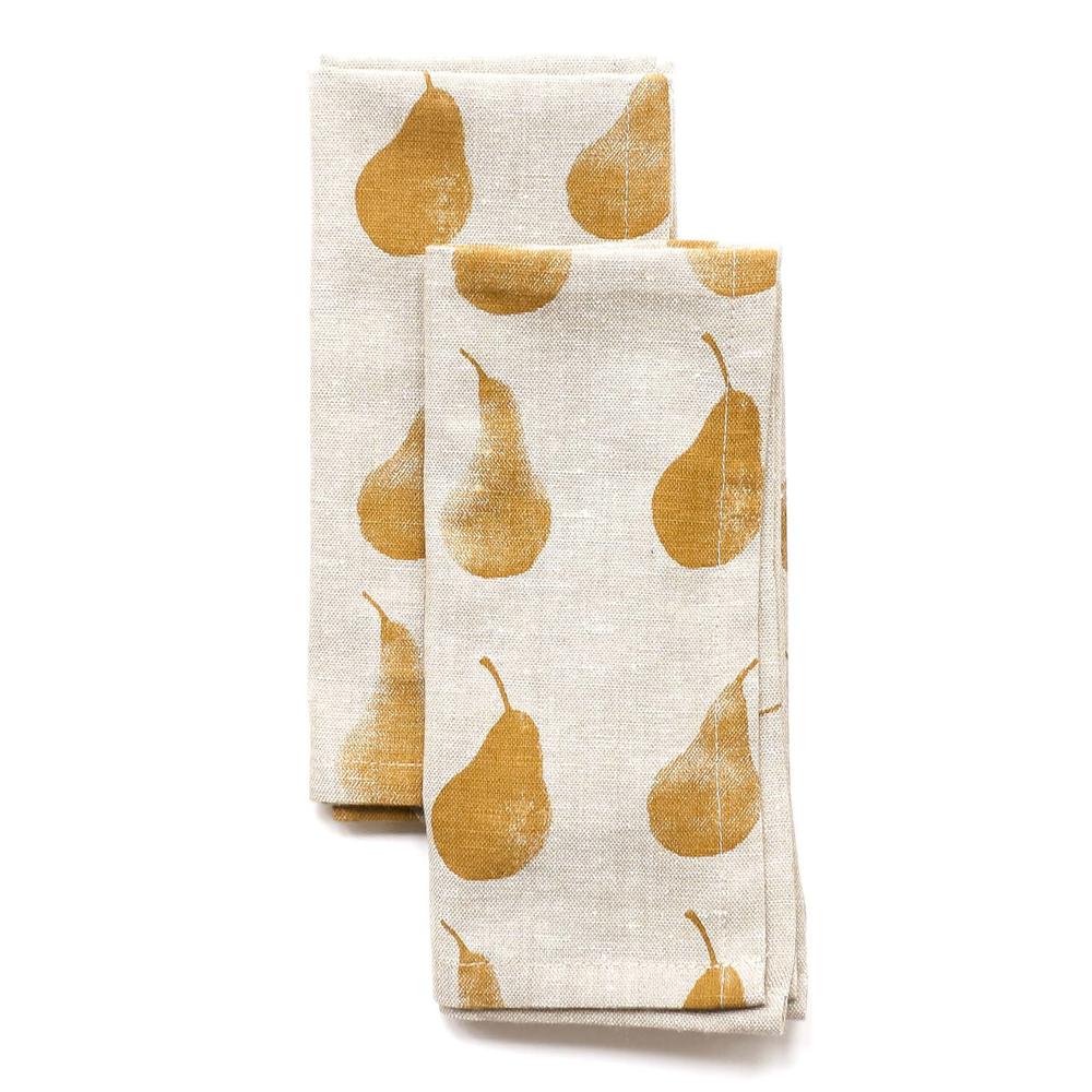 Set of Eight Ochre Pear Pattern Napkins - 389017. Picture 1