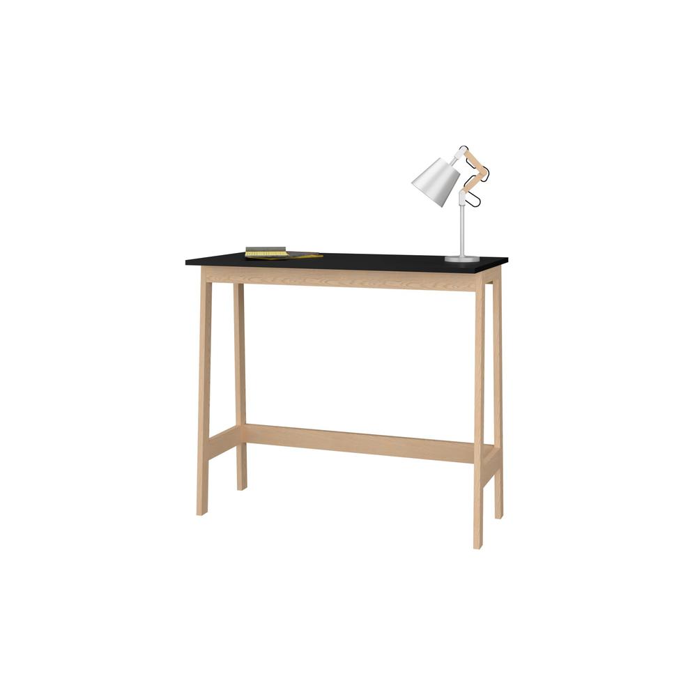 Modern Natural and Black Narrow Table Desk. Picture 2