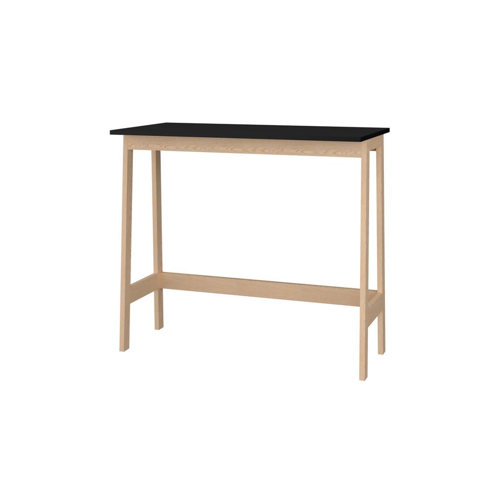 Modern Natural and Black Narrow Table Desk. Picture 3