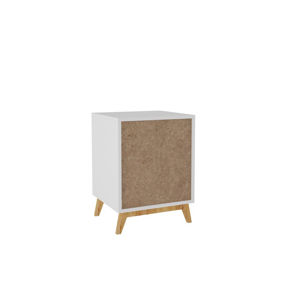 Modern White and Natural Flair Night Stand White. Picture 5