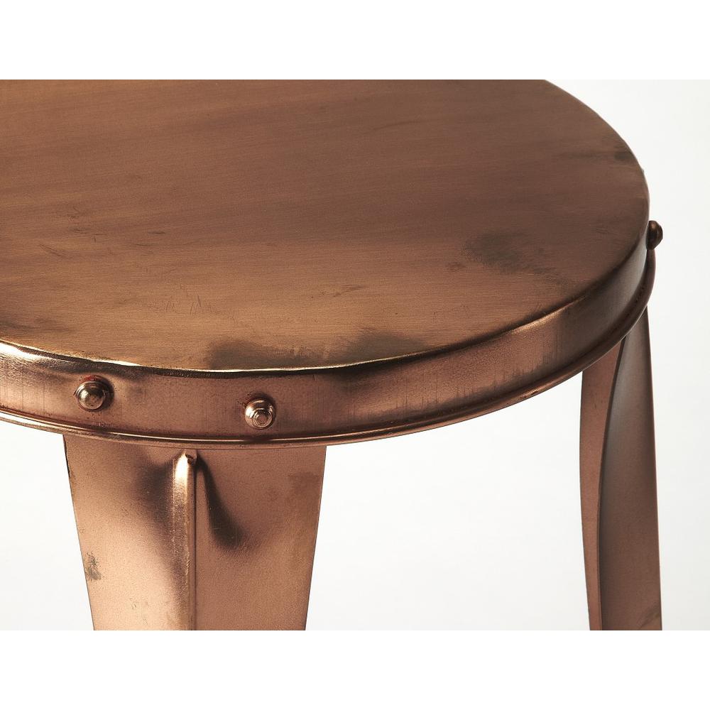 Rustic Copper Backless Bar Stool Copper. Picture 2