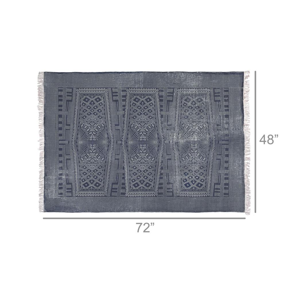 8’ x 10’ Blue and Ivory Batik Area Rug - 389066. Picture 2