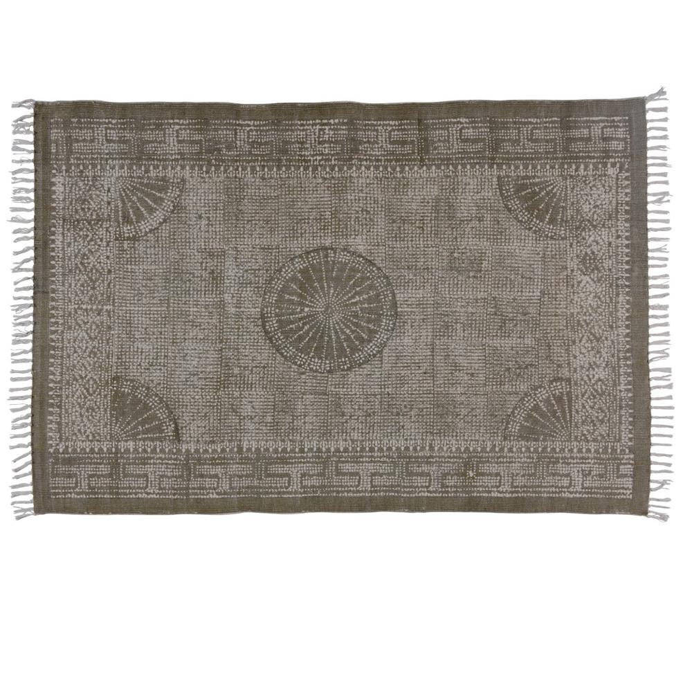 4’ x 6’ Putty Distressed Medallion Area Rug - 389069. Picture 1