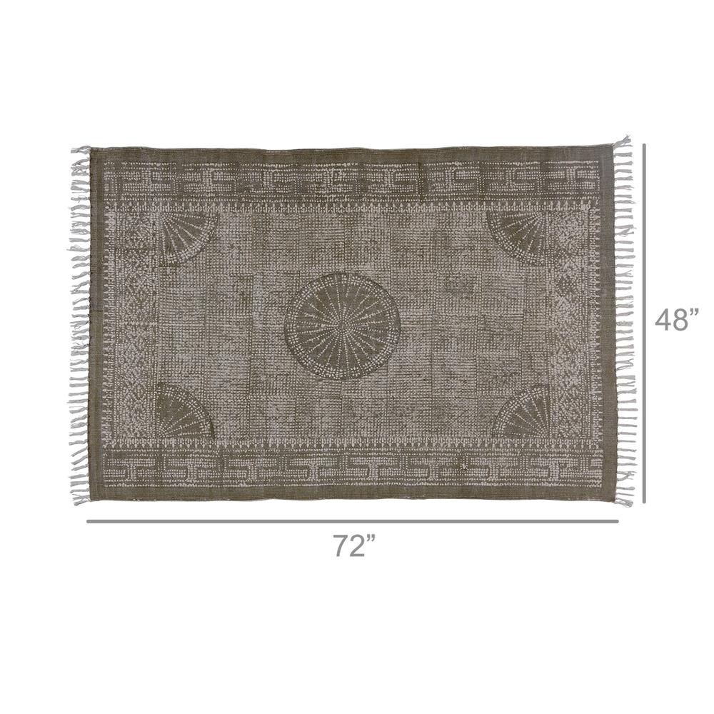 4’ x 6’ Putty Distressed Medallion Area Rug - 389069. Picture 2