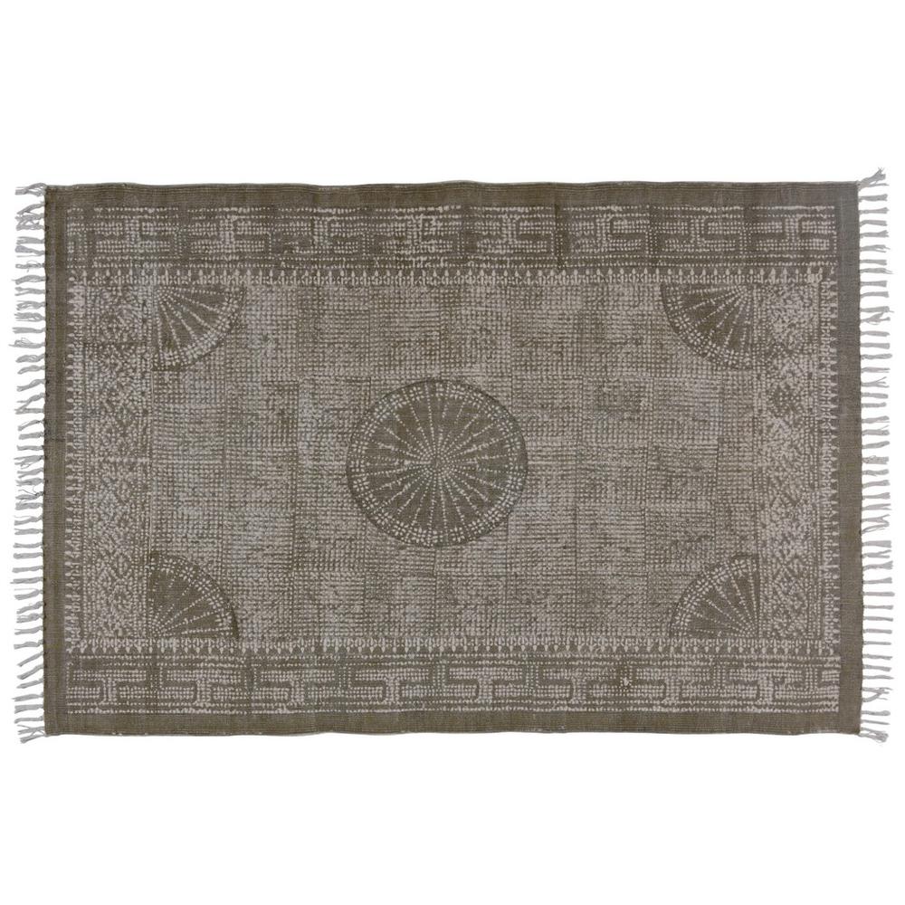 4’ x 6’ Putty Distressed Medallion Area Rug - 389069. Picture 4