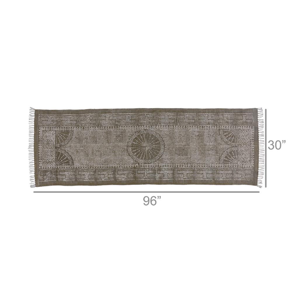 3’ x 8’ Putty Distressed Medallion Runner Rug - 389071. Picture 2