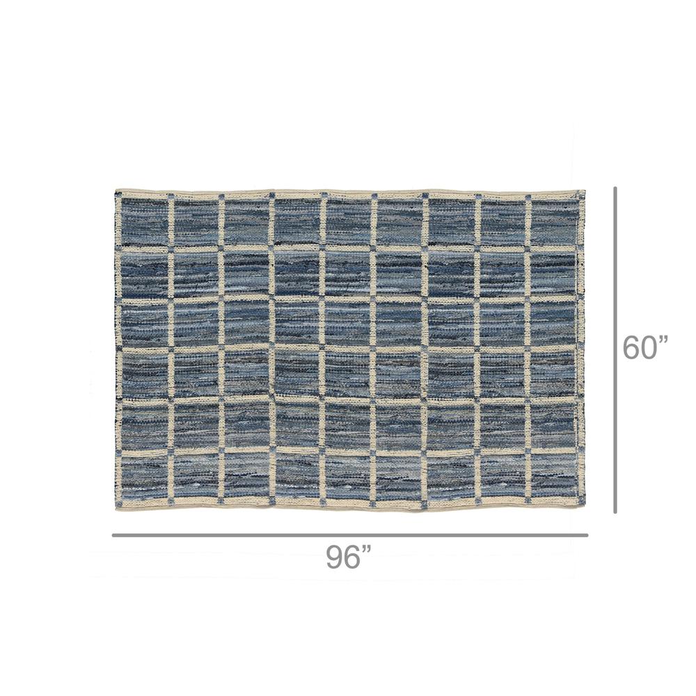 5’ x 8’ Blue and Gray Grid Area Rug - 389075. Picture 2