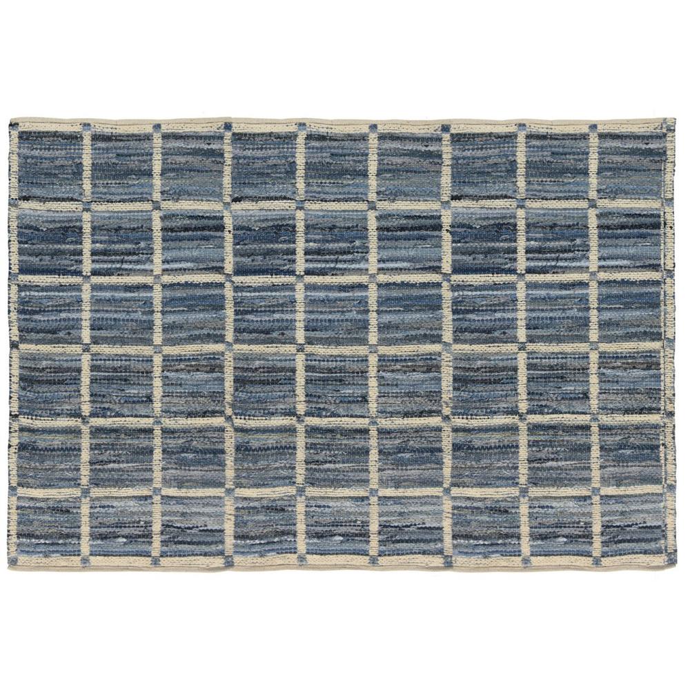 5’ x 8’ Blue and Gray Grid Area Rug - 389075. Picture 3