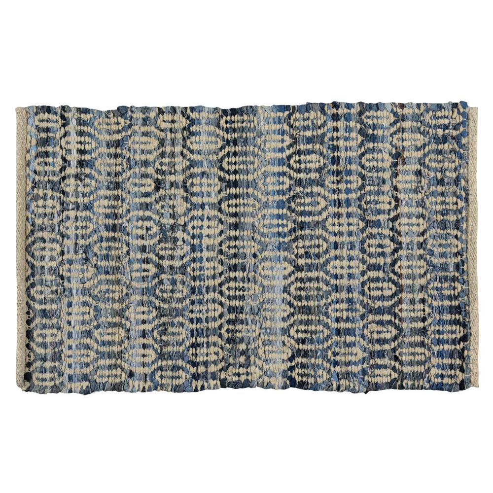 2' X 3' Blue and Gray Ogee Scatter Rug - 389080. Picture 1