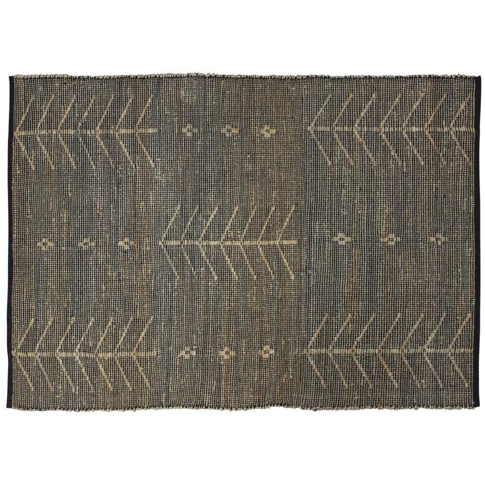 4’ x 6’ Black Distressed Tribal Area Rug - 389085. Picture 1