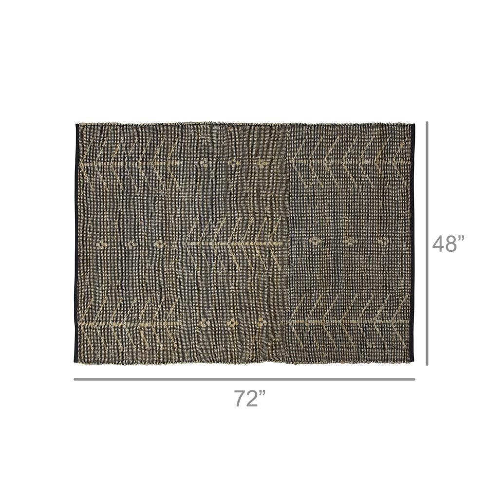 4’ x 6’ Black Distressed Tribal Area Rug - 389085. Picture 2